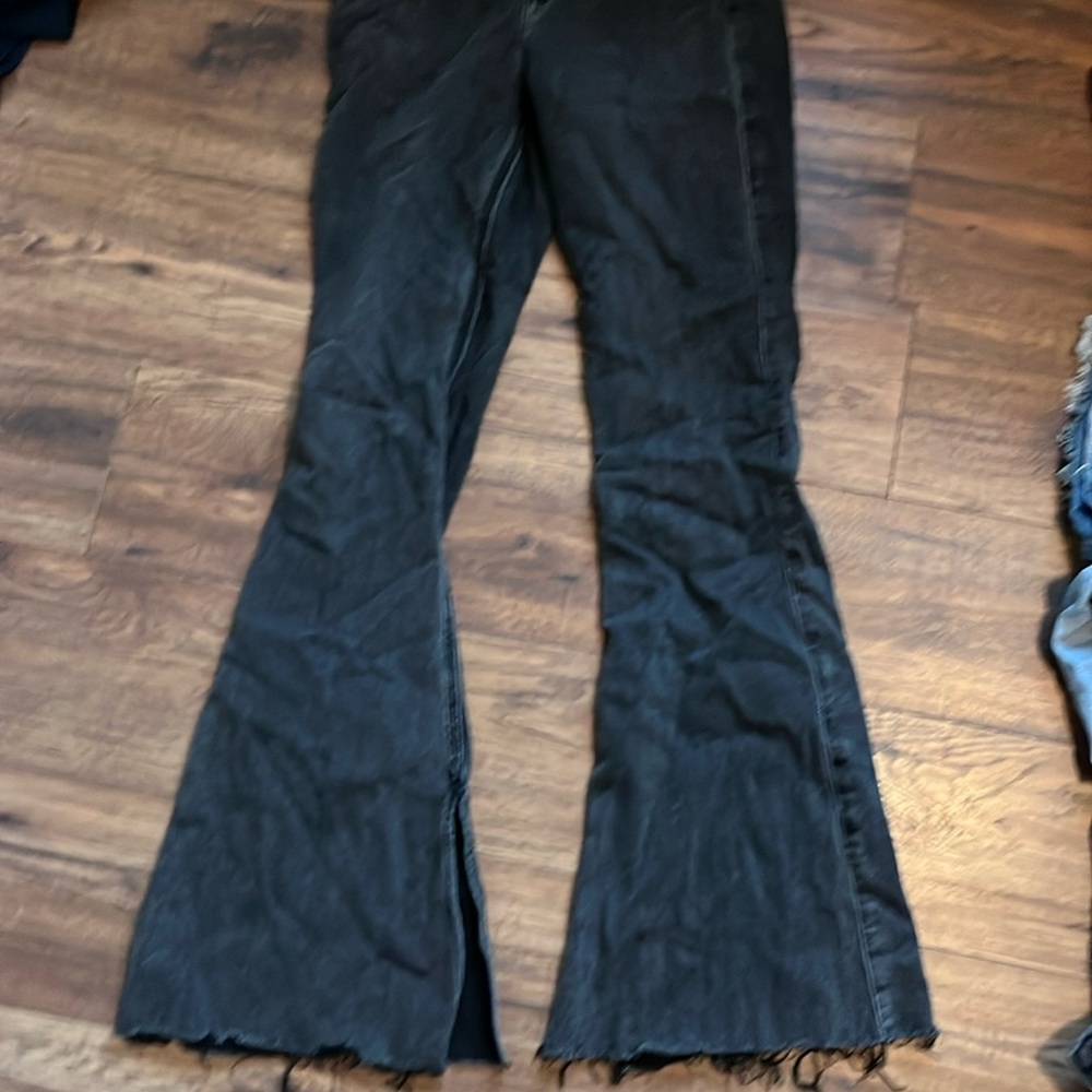 black flare jeans
